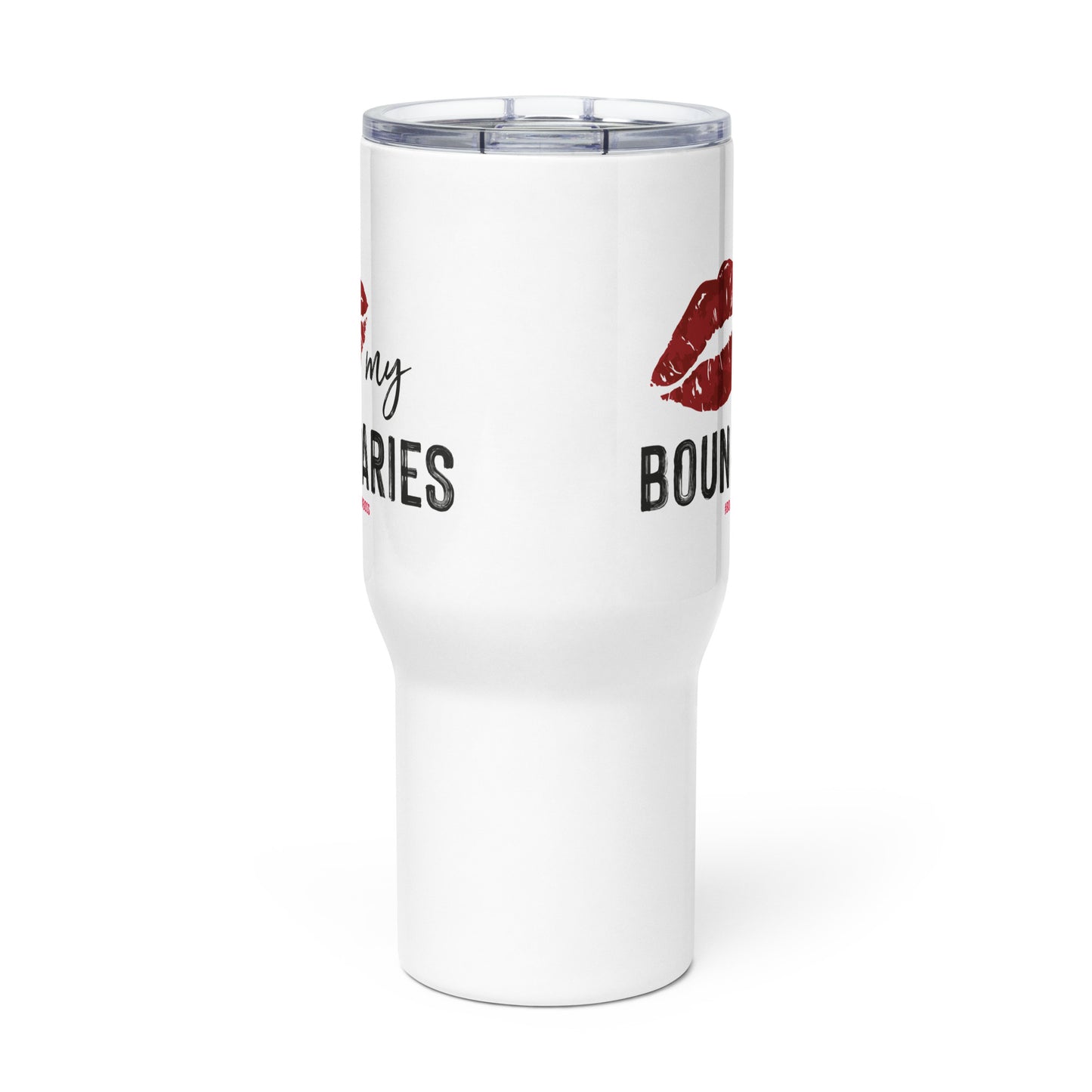 Kiss My Boundaries Travel Mug - White