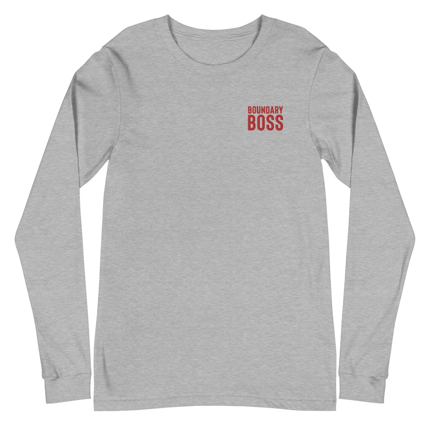 Boundary Boss Unisex Long Sleeve Tee - Classic Logo Red Small