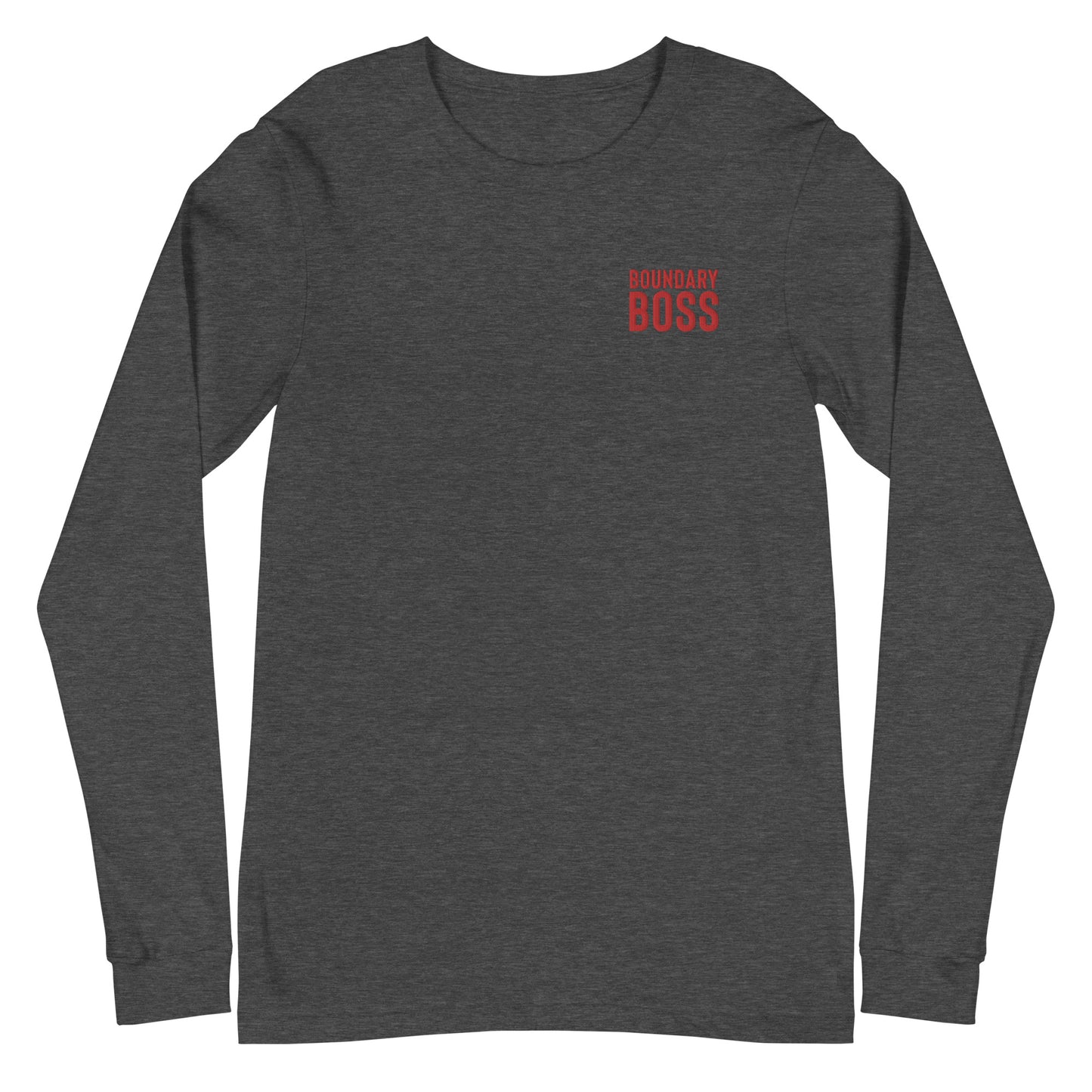 Boundary Boss Unisex Long Sleeve Tee - Classic Logo Red Small