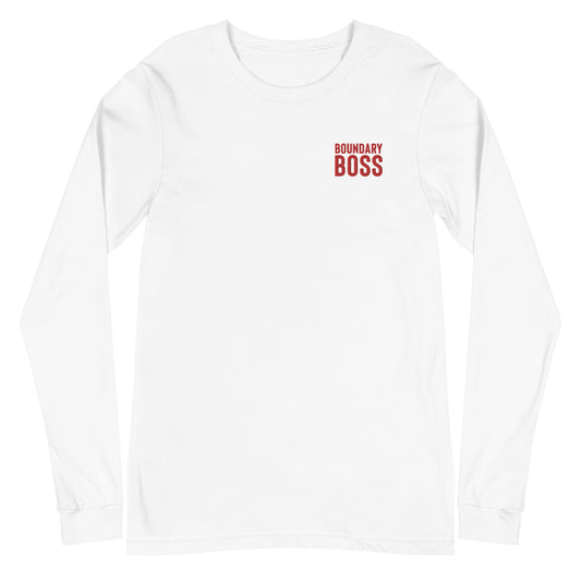 Boundary Boss Unisex Long Sleeve Tee - Classic Logo Red Small