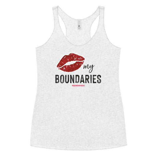 Kiss My Boundaries Womens Racerback - light