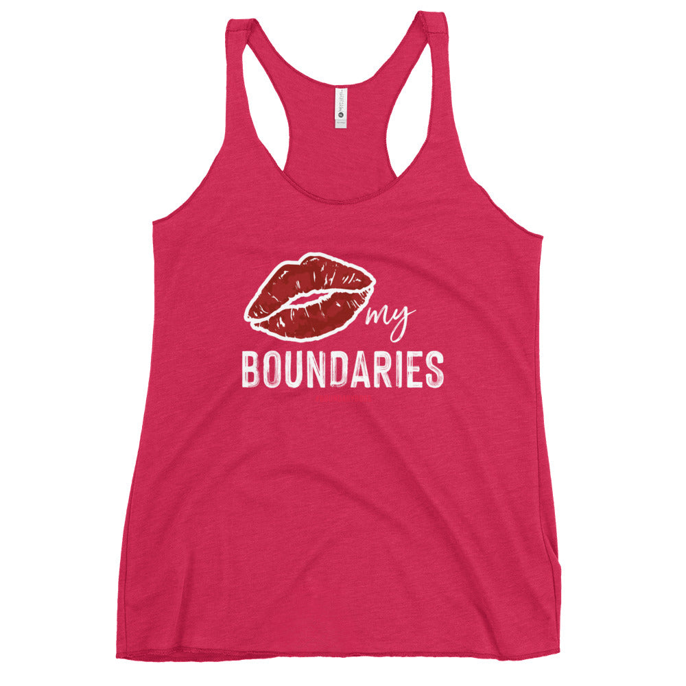 Kiss My Boundaries Women's Racerback Tank - dark