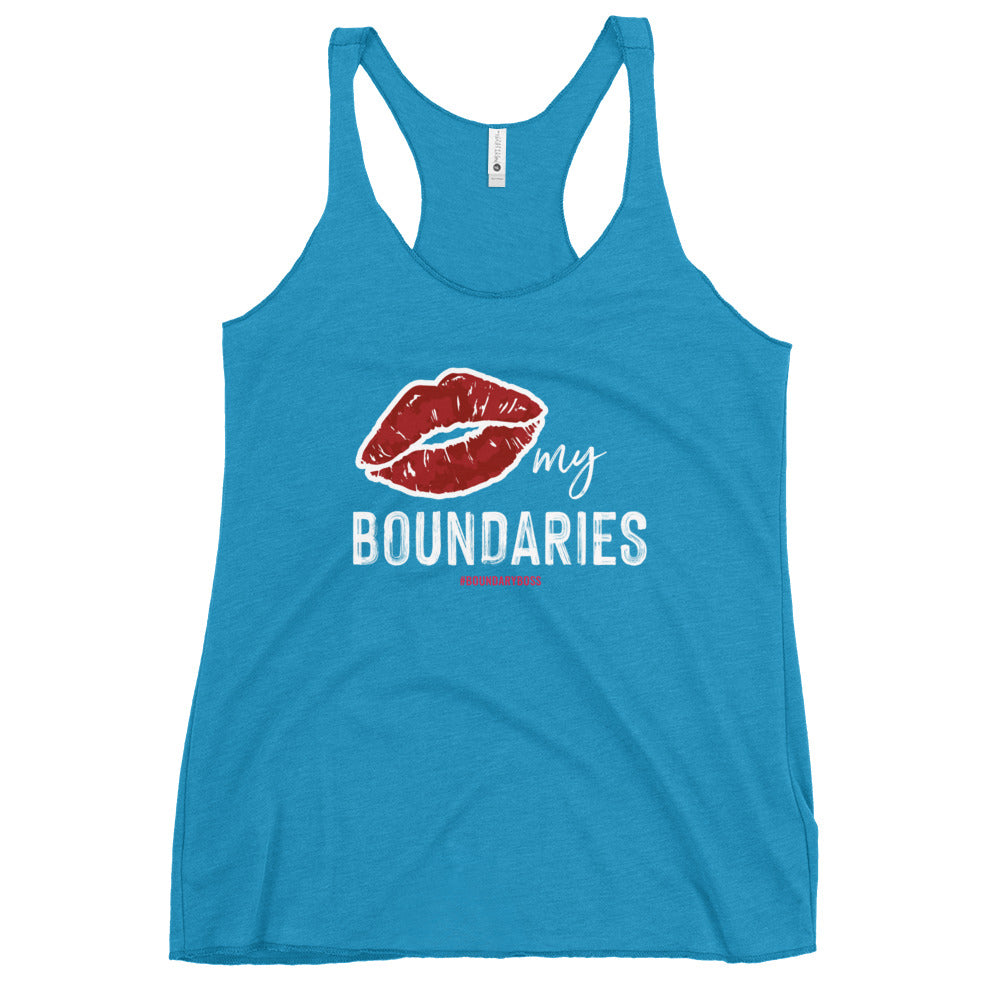 Kiss My Boundaries Women's Racerback Tank - dark